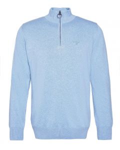 Barbour Cotton Half Zip Jumper - Dark Chambray