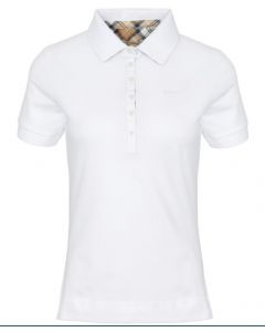 Women's Barbour Portsdown Polo- White / Primrose Tartan